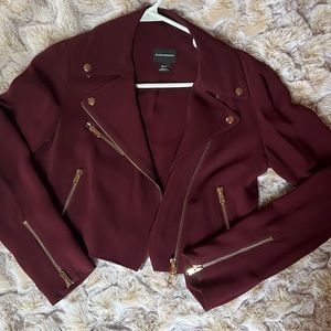 Club Monaco maroon burgundy biker jacket